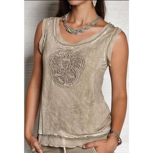 Elisa Cavaletti x Daniela Dallavalle Sleeveless Tank Gold Small Made in Italy